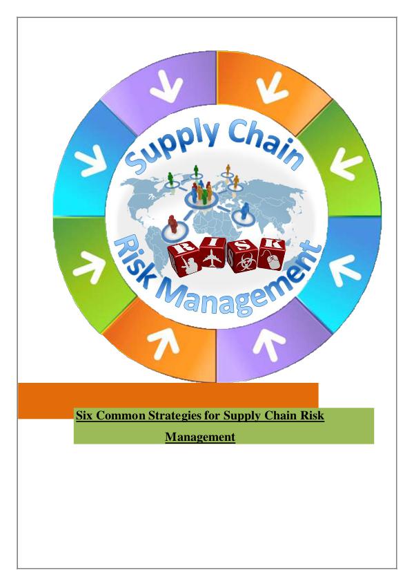 Few Strategies For Supply Chain Risk Management 1