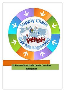 Few Strategies For Supply Chain Risk Management