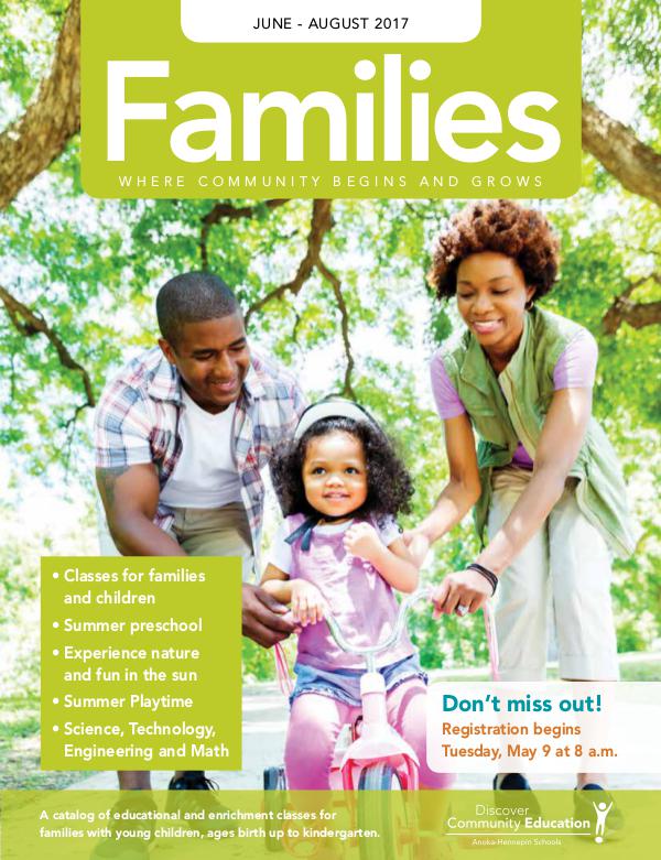 Community Education - current class catalogs Families - Summer 2017