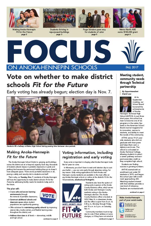 Newsletters 2017-18 Focus newsletter, [2] Fall