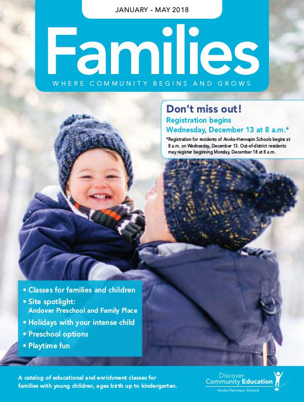 Community Education - current class catalogs Families - Winter 2018