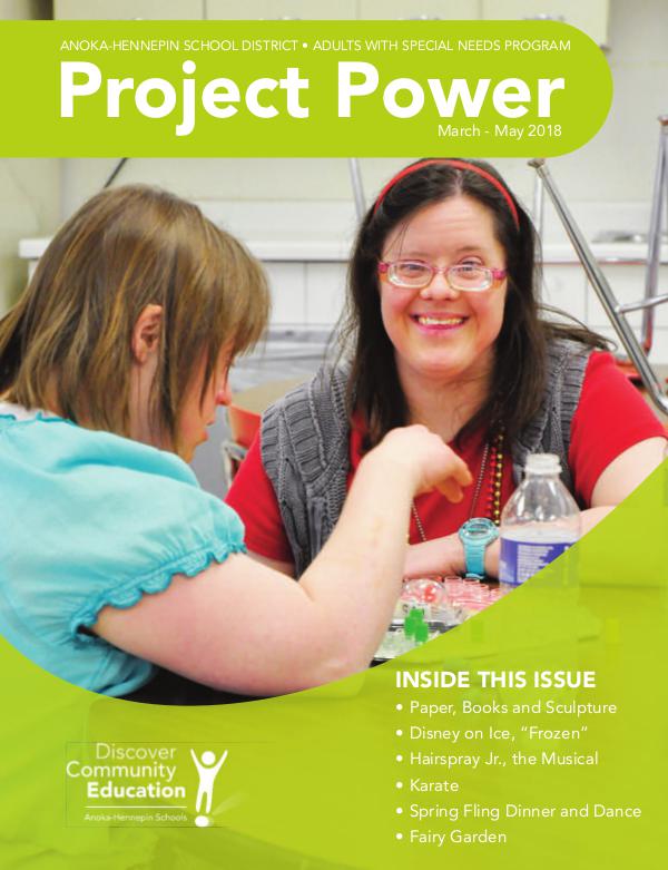 Community Education - current class catalogs Project Power - Spring 2018