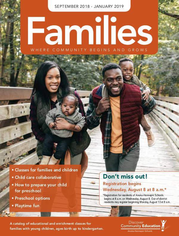 Community Education - current class catalogs Families - Fall 2018