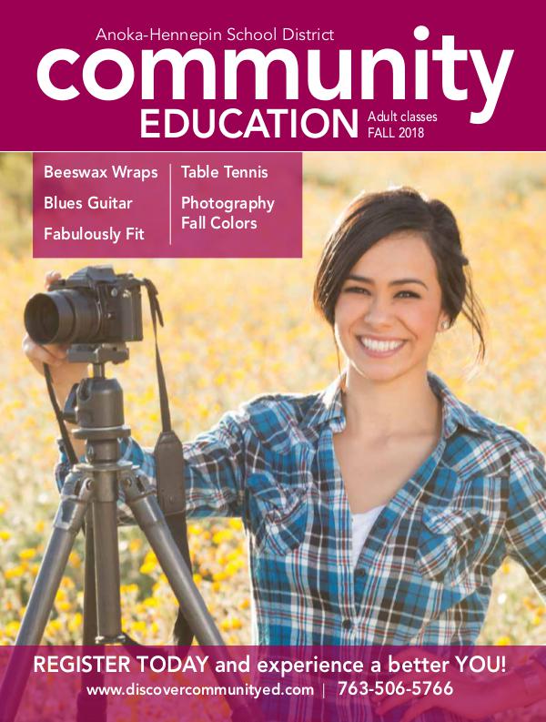Community Education - current class catalogs Adult classes and activities - Fall 2018