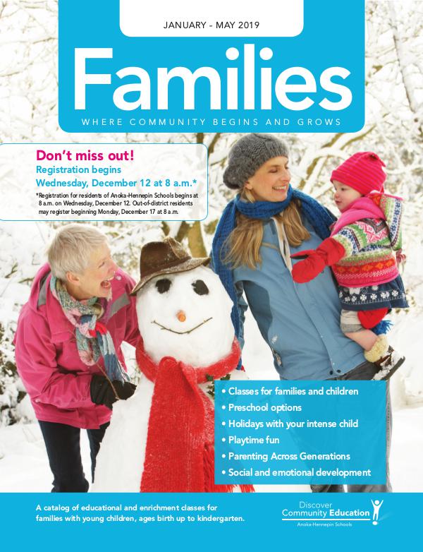 Community Education - current class catalogs Families - Winter 2018-19