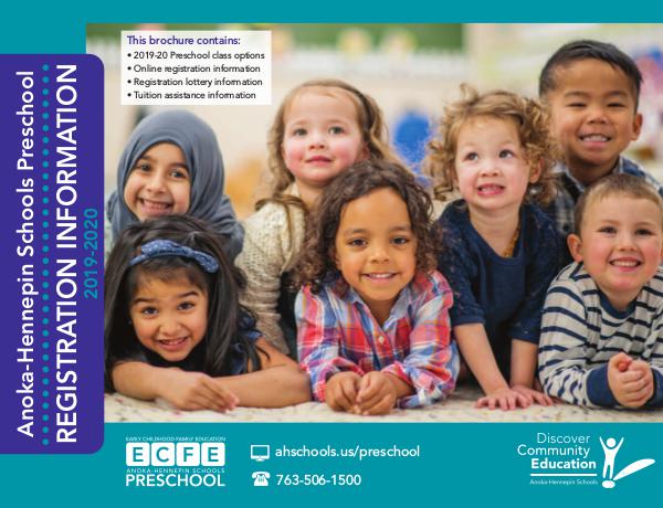 Community Education program brochures Preschool Registration Information: 2019-20