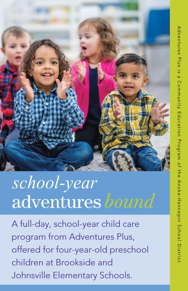 Community Education program brochures Adventures Bound, 2021-22 school-year care