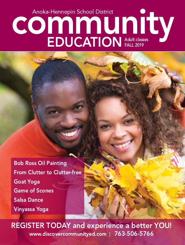 Community Education - current class catalogs Adult activities and classes - Fall 2019