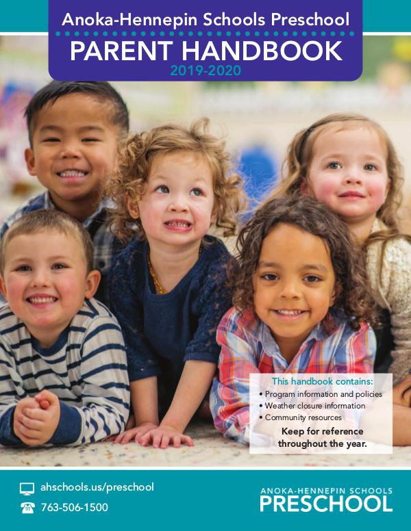 Preschool parent handbook - 2019-20 school year