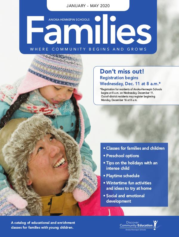 Community Education - current class catalogs Families - Winter/Spring 2020