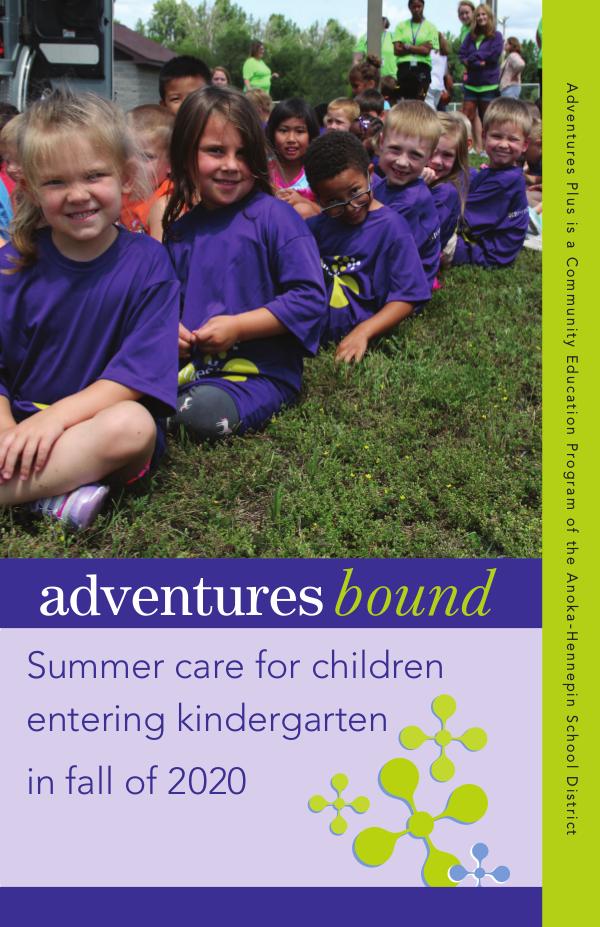 Community Education program brochures Adventures Bound - Summer 2020
