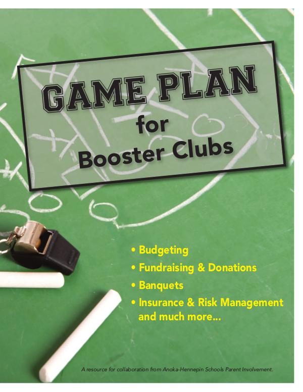 Community Education program brochures Game plan for booster clubs