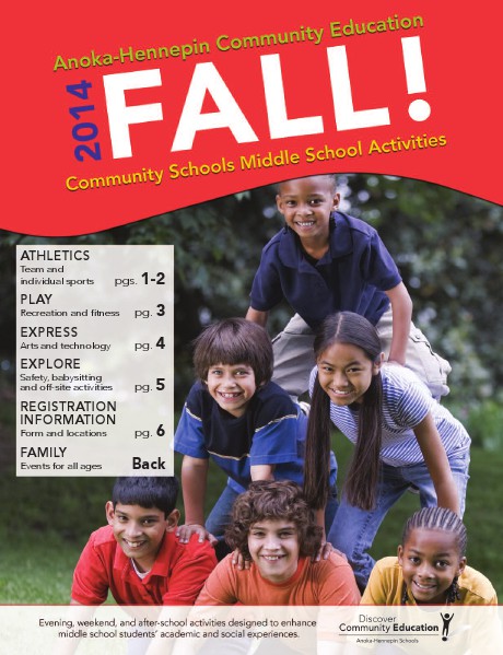Community Education - current class catalogs Youth activities and classes - Fall 2014