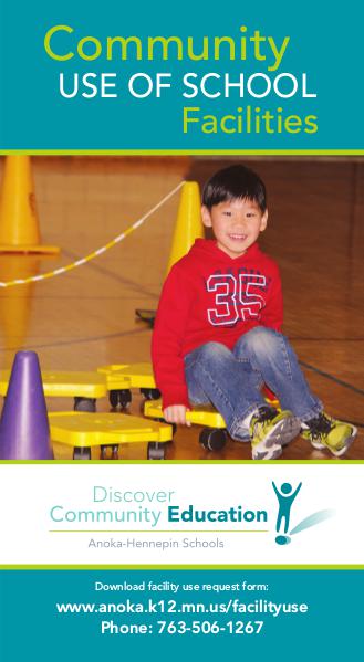 Community Education program brochures Community use of school facilities