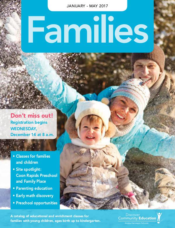 Community Education - current class catalogs Families - Winter 2017