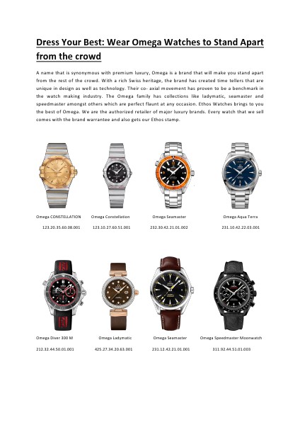 Dress Your Best Wear Omega Watches to Stand Apart from the crowd.pdf Apr. 2014