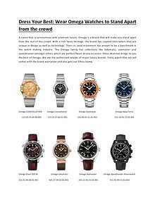 Dress Your Best Wear Omega Watches to Stand Apart from the crowd.pdf