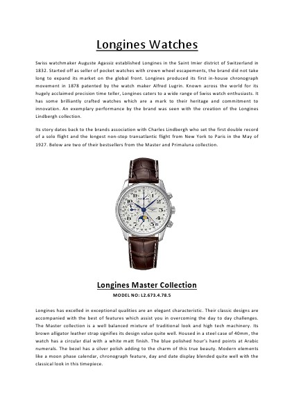 Longines Watches Vol 1