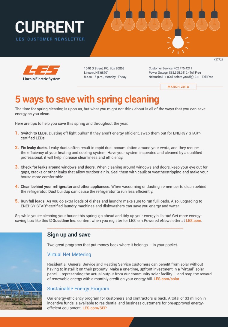 Current  | LES Customer Newsletter Current - March 2018