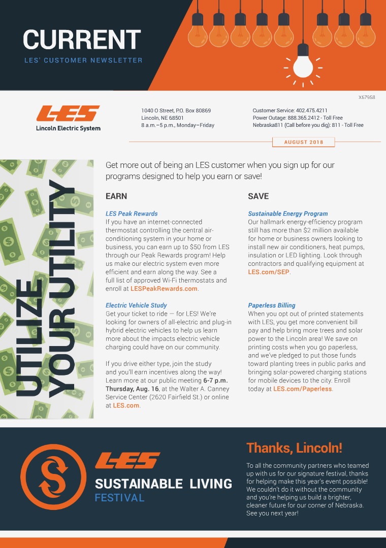 Current  | LES Customer Newsletter Current - August 2018
