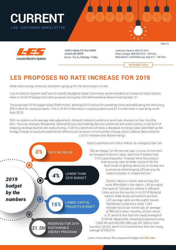 Current  | LES Customer Newsletter Current - October 2018