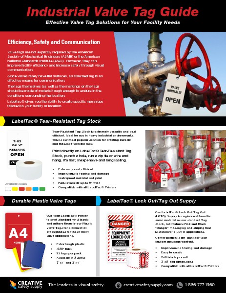 Valve Tags Guide - Creative Safety Supply April 2014