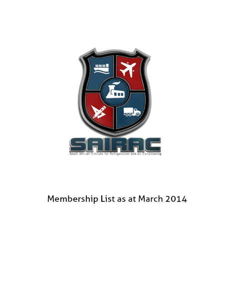 SAIRAC Membership List 2014 2014