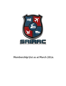 SAIRAC Membership List 2014