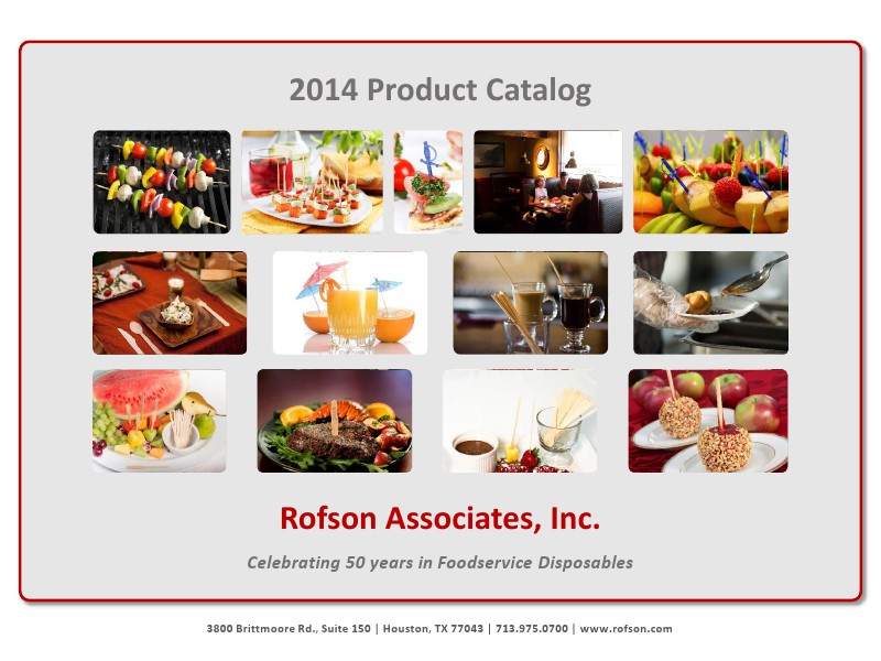 Rofson Associates, Inc. Product Catalog Rofson Product Catalog