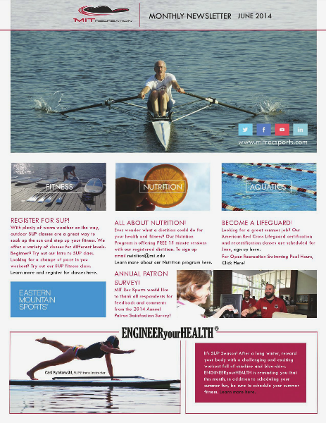 MIT Recreation Monthly Newsletter June 2014
