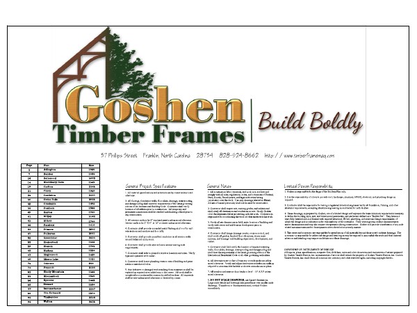Goshen Timber Frame Home Plan Book May. 2014