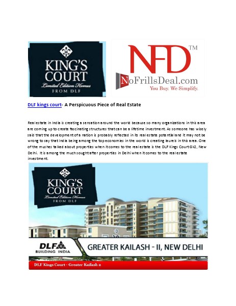 DLF kings court- A Perspicuous Piece of Real Estate May 2014