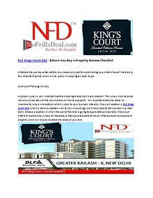 DLF Kings Court Gk2 - Before You Buy a Property Review Checklist