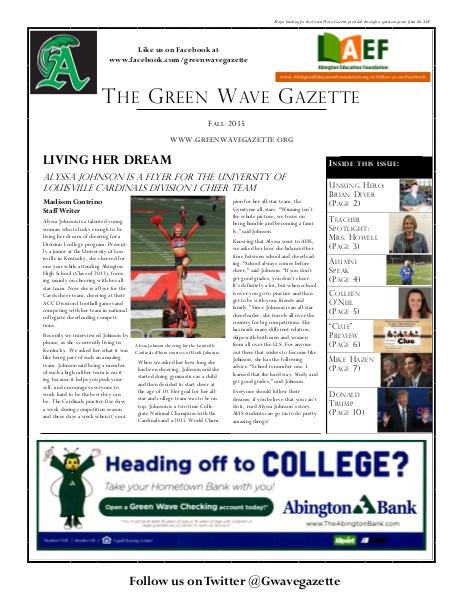 The Green Wave Gazette Fall 2015