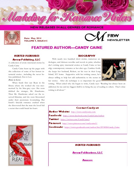 Marketing For Romance Writers Newsletter May, 2014