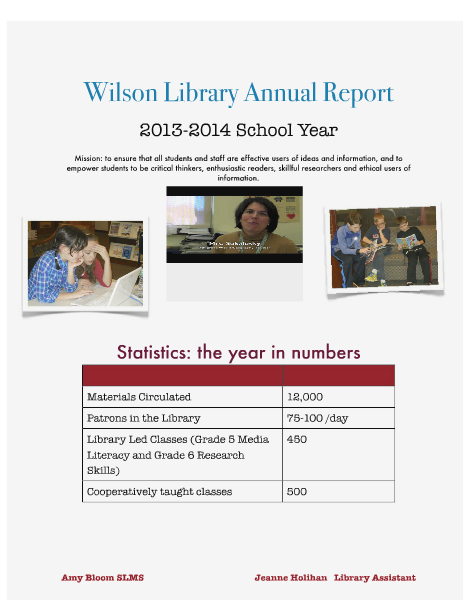 Wilson Library Annual Report  2013-2014 Volume 1