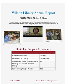 Wilson Library Annual Report  2013-2014