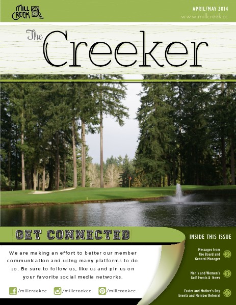 Mill Creek Country Club Member Newsletter April-May 2014