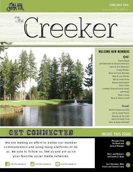 Mill Creek Country Club Member Newsletter June-July 2014