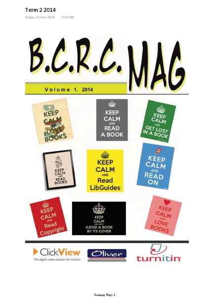 BCRC Mag Volume 1, 2014 #1