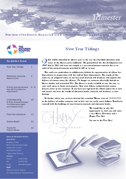 TRIMESTER - Rotunda Library Newsletter Dec 2013