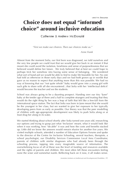 Free Articles from Interaction 28 Issue 2 Choice does not equal “informed choice” ...