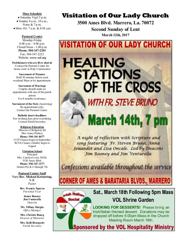 VOL Parish Weekly Bulletin March 12, 2017