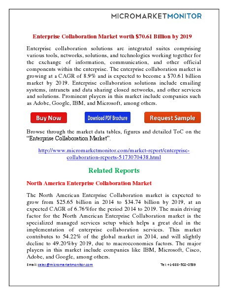 Enterprise Collaboration Market by 2019 june 2014