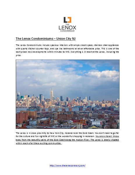 The Lenox Condominiums – Union City NJ June 2014