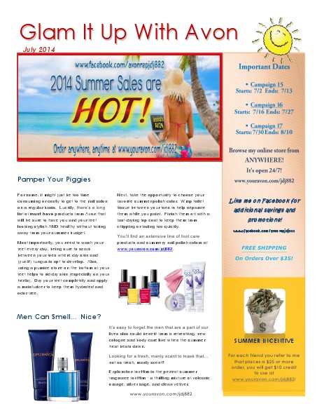 July Avon Newsletter July 2014