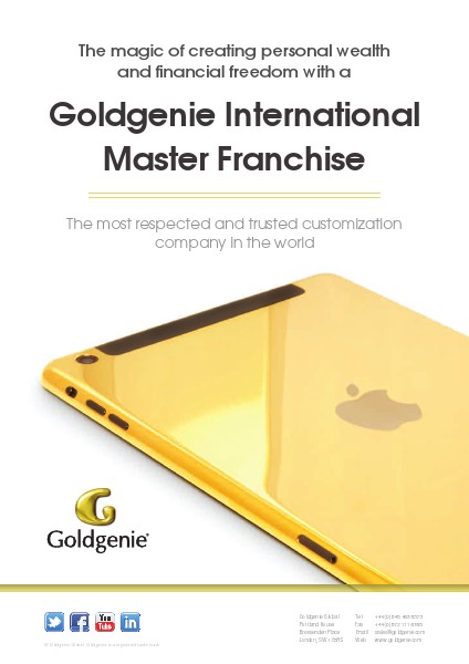 Goldgenie Master Franchise Brochure June 16th 2014