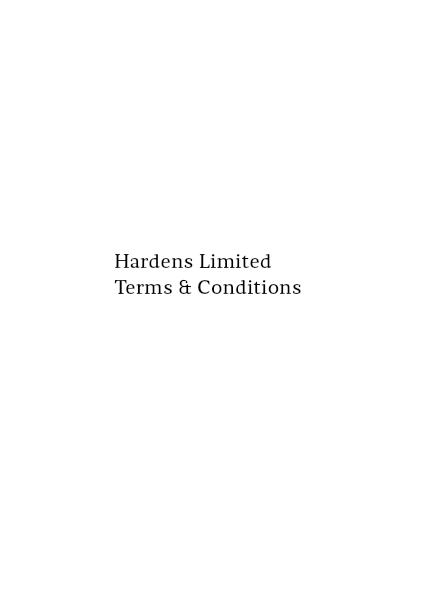 Hardens Terms and Conditions Booklet