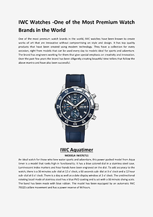 IWC Watches -One of the Most Premium Watch Brands in the World.pdf
