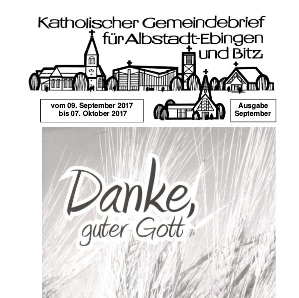 Gemeindeblatt September 2017 Kirchenblatt September  2017